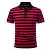Summer Men's Classic Striped Polo Shirts Short Sleeve Breathable Casual T-Shirt Contrast Color Lapel Collar Streetwear Basic Top