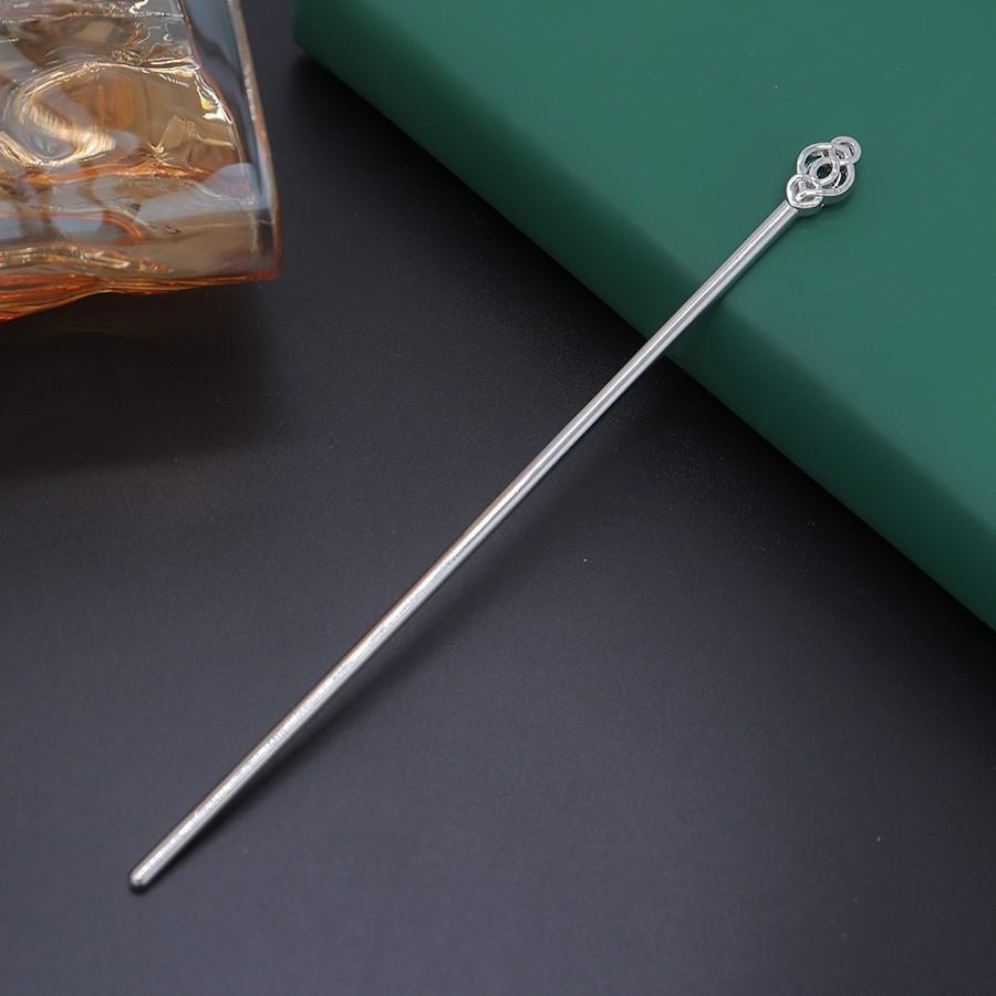 Alloy Electrophoresis Color-Retaining Small Head Cloud Pattern Wrapped Hairpin New Chinese Ancient Hanfu Cheongsam Step Disc Hair Hairpin Main Body