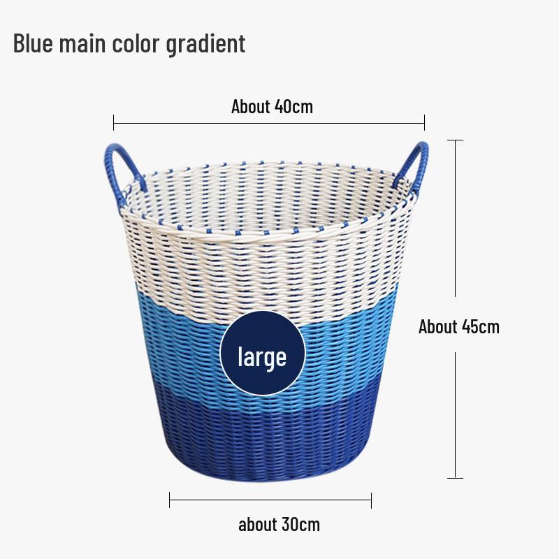 Elegant Rattan Woven Laundry and Toy Storage Basket - Large Capacity
