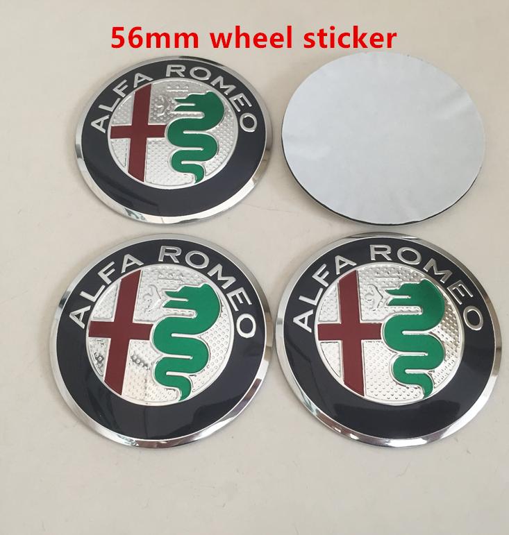 4pcs 56mm 60mm 65mm ForAlfa Romeo 147 156 159 Car Emblem Wheel Hub Center Cap Badge Covers Sticker Decals Styling Accessories