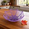 Party Decoration for Halloween Spider Web Basket, Plastic Cobweb Design Fruit Serving Bowl, Treat Candy Bowl or Trick Holder Dinner Table, Supplies