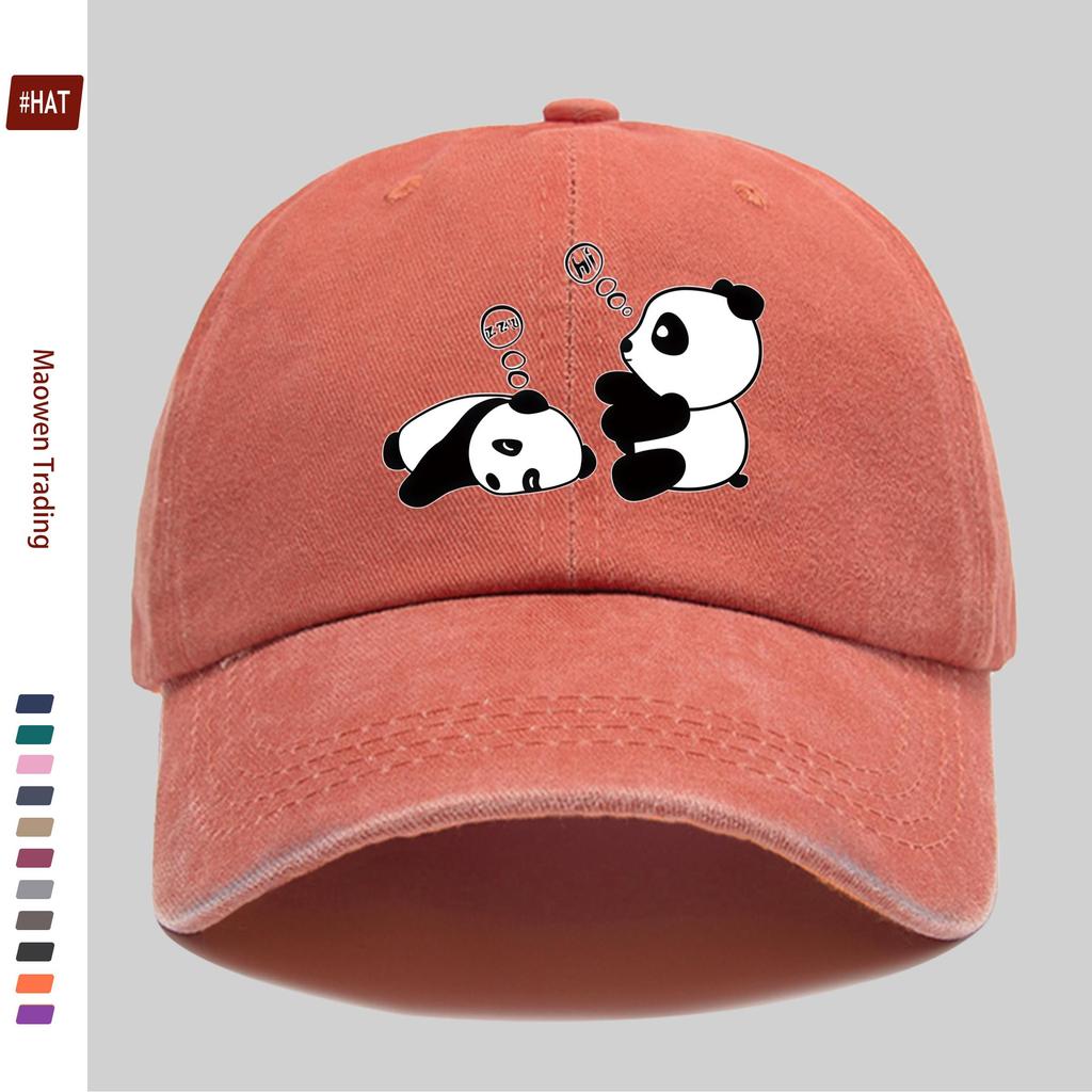 Pc Cute Panda Print Baseball Cap Unisex Design Sun Hat MultiColor Available Papa Cap Comfortable Lightweight Sun Hat Washab