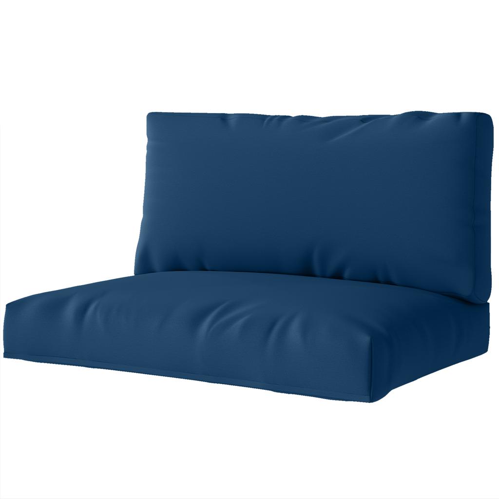 Two Piece Seat Pallet and Back Cushions - Navy Blue