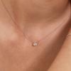 Lunne 14K Round Brilliant 0.5 Carat Moissanite Necklace (14K Gold) #Mon01