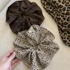 Korean Retro Leopard Print Scrunchie for Women - Fashionable 2025 Hair Tie Rubber Band Accessory