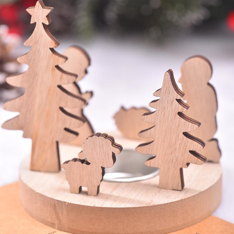 New Christmas Products, Christmas Decorations, Wooden, Candle Holders, Desktop Ornaments, Santa Claus, Holiday Supplies