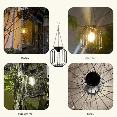 1 Pack Solarleuchten für den Außenbereich Hängende Solarlaterne Metall Solarleuchten Außen Wasserdicht Solar