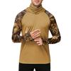 Men's Outdoor Casual Hooded Long Sleeve Sun Protection Shirt Lightweight Breathable Quick Dry Camouflage Print Top for Hiking Fishing