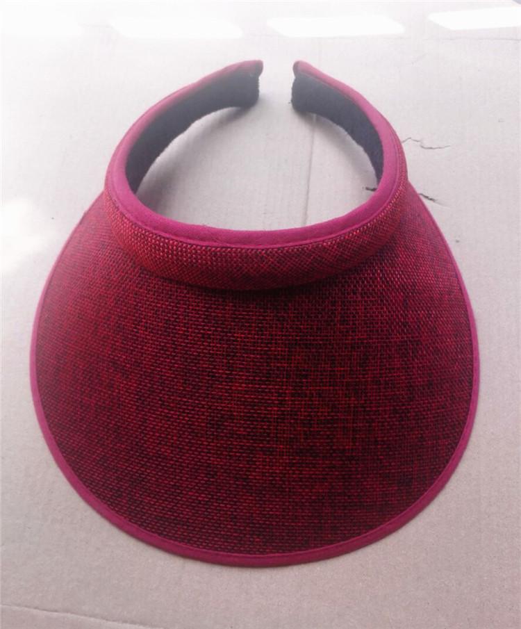 Summer Breathable Straw Sun Hats Topless Empty Sun Visor Cap hat Ladies Adjustable Nature Straw Topless Beach Trip Cap Child size (48-52cm)
