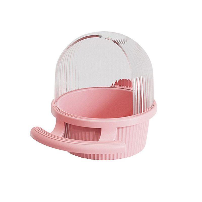 

M-Modern-Hanging Bird Cage Feeder Birdcage Hanging Parrot Feeder Bowl Semi-Enclosed Parakeet Feeder Box Bird Food Container Pink розовый