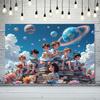 2D Flat Banner 1pc - A Vivid Space-themed Reading Backdrop - Craftsmen, No Power Supply Required | Extremely suitableDJH