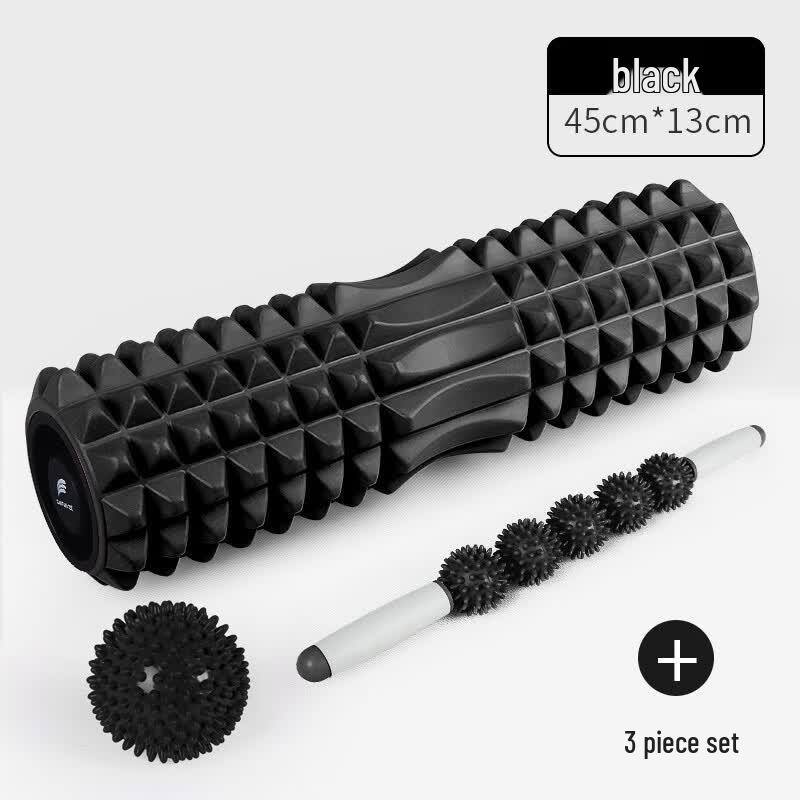 LISM Hollow Wolf Tooth Foam Roller & Massage Set (3-Piece)