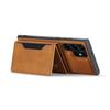 Phone Case Magnetic Card Holder Wallet Stand Cover Fit for Samsung Galaxy S22 Brown S22 Ultra