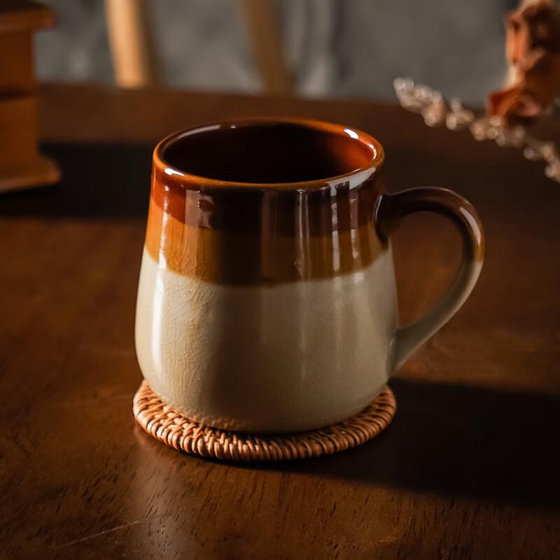 Shangqi Gradient Retro Ceramic Couple Coffee Mugs (Set of 2)