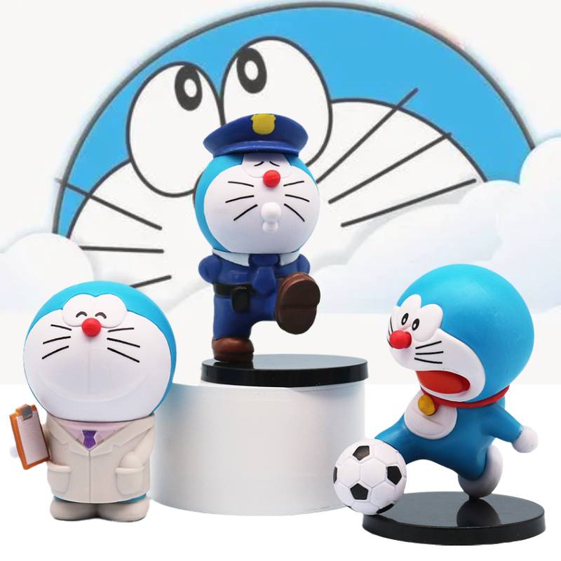 Toy Doraemon 6pcs  Police Football Players Workers Scientists Painter Astronaut