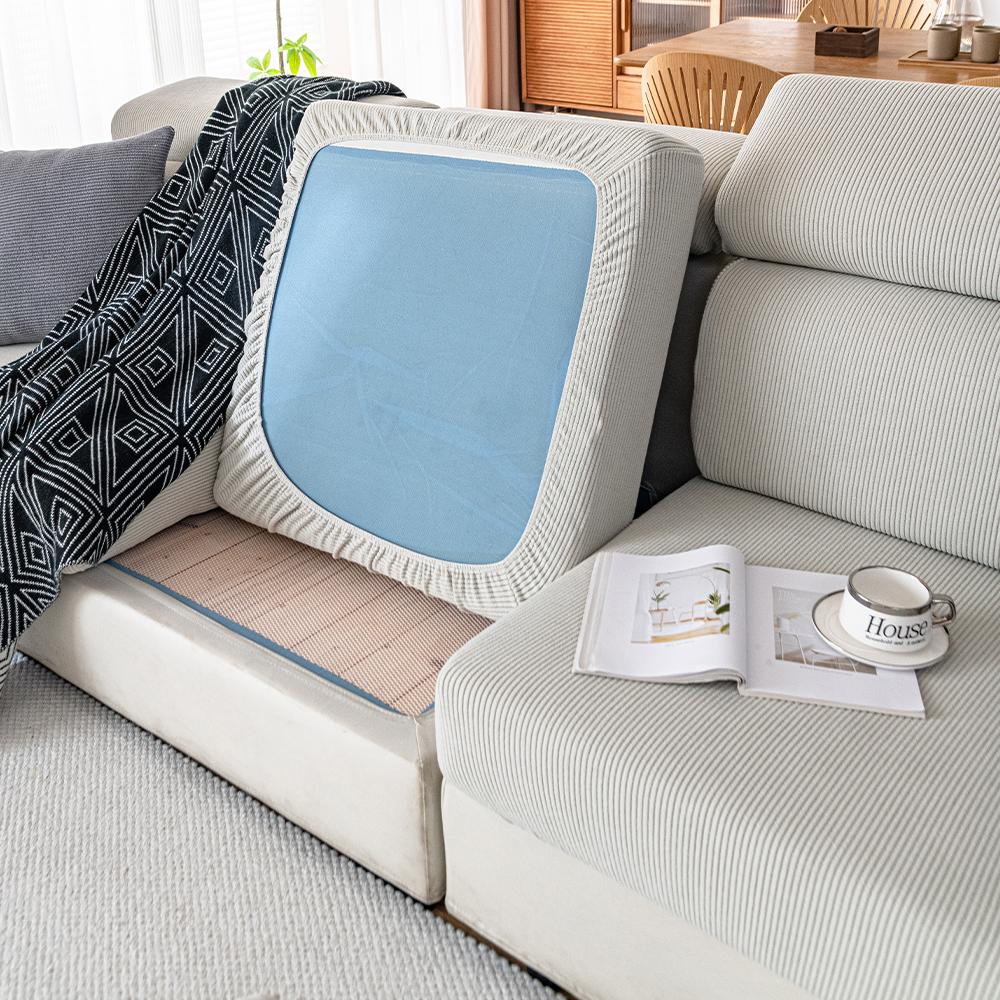 New Thicken Jacquard Sofa Seat Cushion Covers Solid Colors Striped Sofa Covers For Living Room Sectional Couch Covers Removable