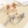 Exaggerated Women Earrings Temperament Stud Earrings Big Flower Long Tassel Earrings  Daily Wear