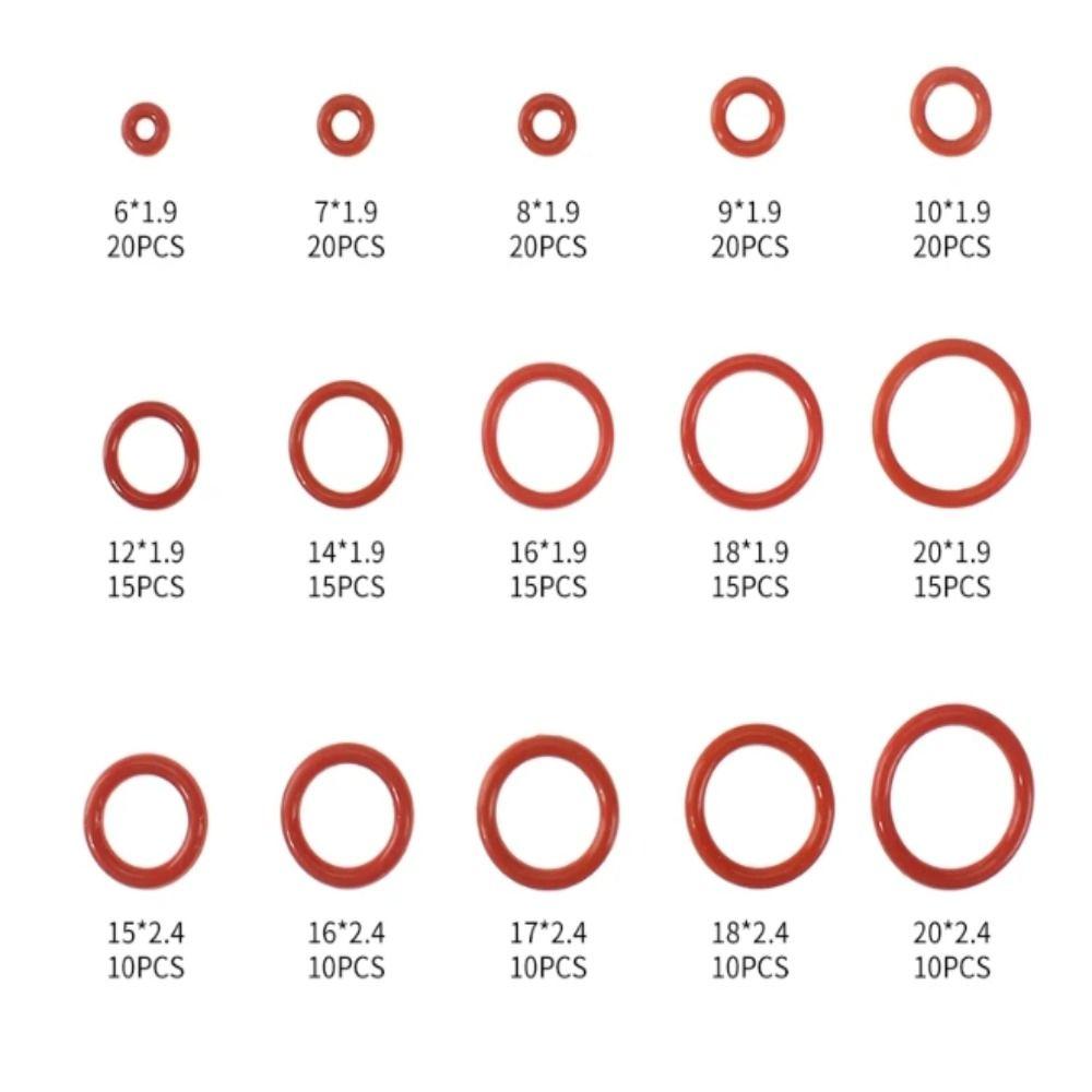 15 Sizes Metric Sealing Gasket Set 225 Pieces Sealing O Ring Gasket  Air Conditioning Compressor