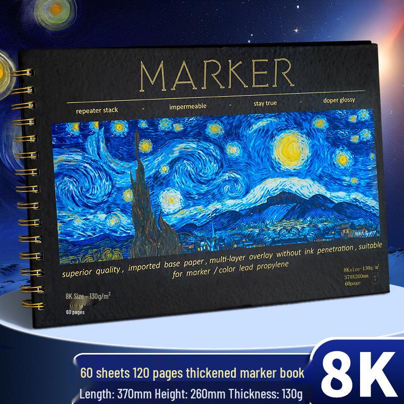 A4 Cartoon Animation Marker Sketchbook for Art Students - 8K Drawing & Hand-Painted Book