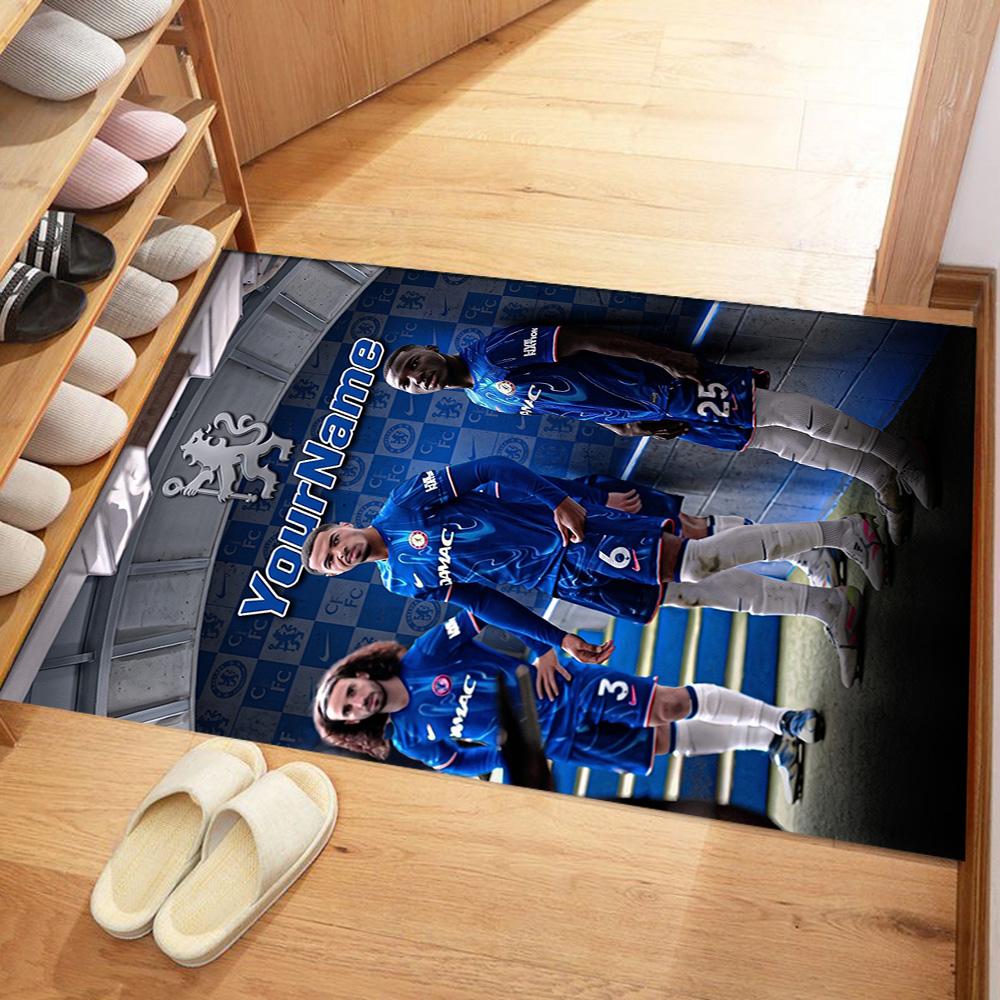 Chelsea Personalized Text Floor Rug Office Rug Perfect for Game Room Kitchen Entryway Bedrooms Anti-slip Rug Decorate Offices