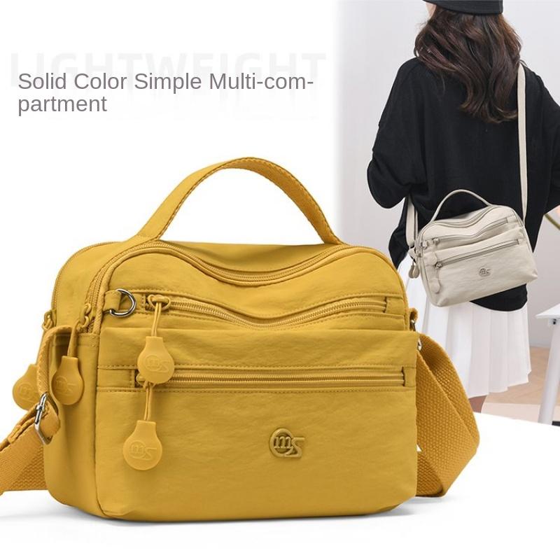 Solid Color Nylon Shoulder Crossbody Bags For Women Mother Handbag Waterproof Shopping Small Tote Bags For Outdoor Travel Daily