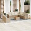Vidaxl 10-Cz. Set di Mobili da Giardino con Cuscini, Beige, Polyrattan