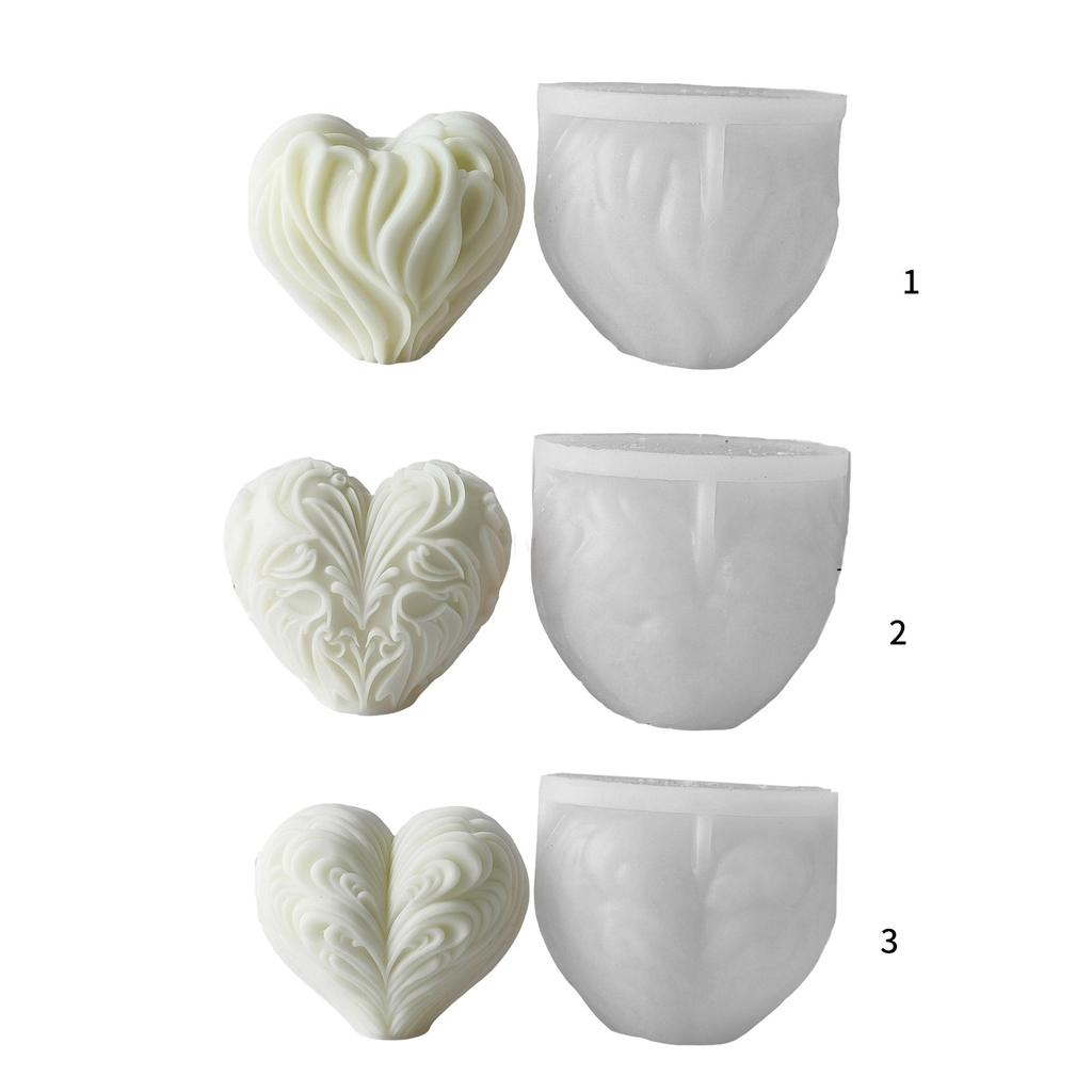 Flexible Silicone Mold Heart Shape Candle Molds Scented Aromatherapys Making Mould Handmade Desktop Ornament Mould