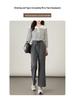 Women's High-Waisted Slimming Gray Cropped Flare Pants - Modal Cotton, Spring/Autumn 2025