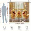 Playful Ducks Shower Curtain - Heartwarming Bath Time, Polyester, 12 Hooks, 70.8x70.8 Inches, Adorable Design, Machine Washable
