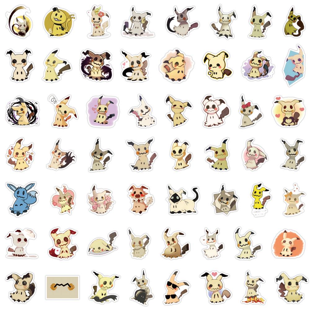 55 Mimikyu Graffiti Stickers - Waterproof DIY Decor for Notebooks, Guitars, Water Bottles, and Planners