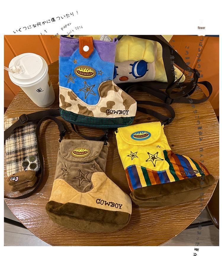 Cartoon Cute Nylon Shoulder Messenger Bag for Women - Autumn/Winter 2024 Collection.