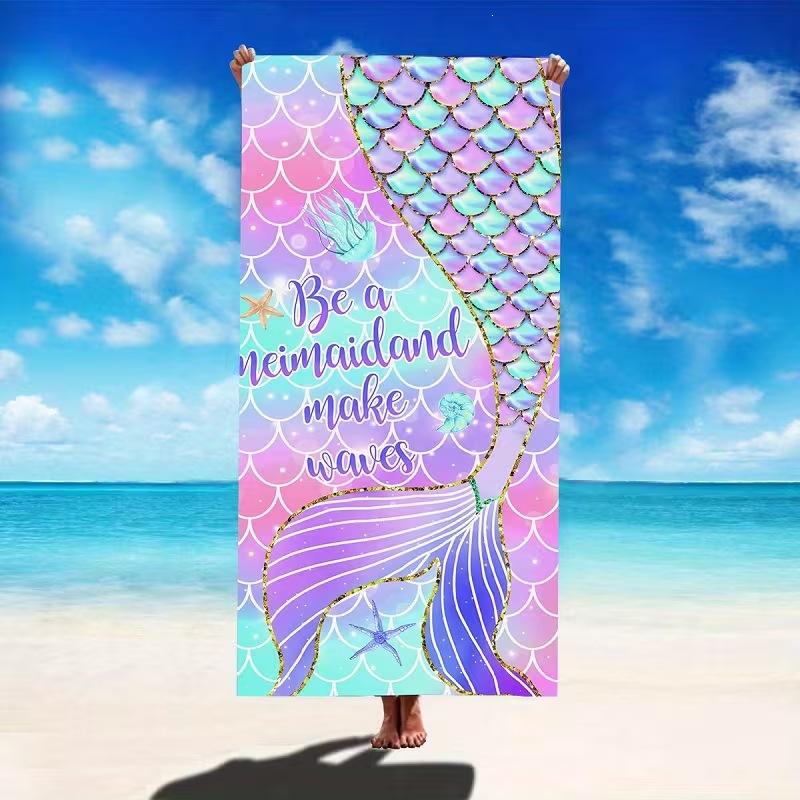 Popular Summer Beach Towel Microfiber Absorbent Beach Towel Seaside Outdoor Vacation Sports Towel