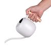 IMEEA Watering Can, 1200ml, Stainless Steel with Wooden Handle, Stylish, White, Round, Gardening Supplies