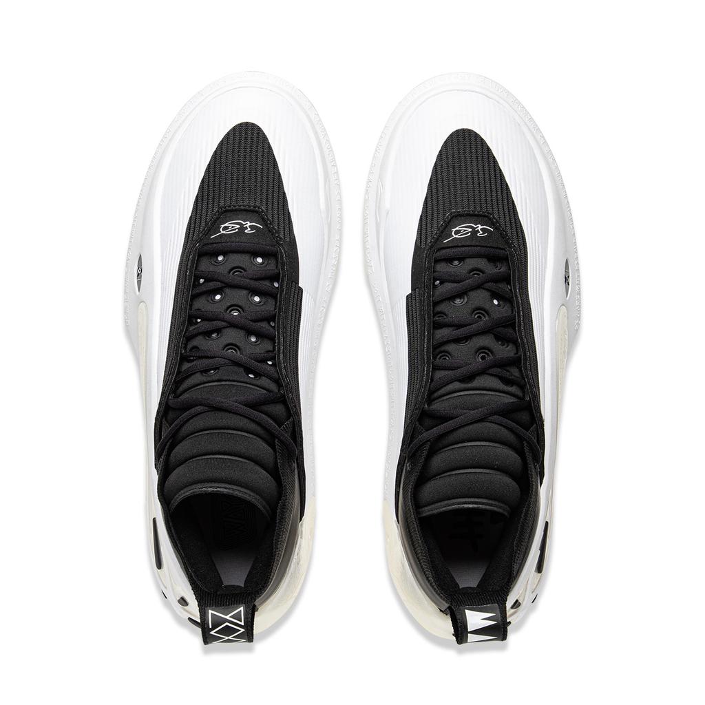Li Ning WOW11 Amortiguación Antideslizante Resistente a la Abrasión Ligeras Rebote Caña Media Zapatillas de Baloncesto para Hombre ABAU049-4