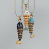Goldfish Nylon Rope Necklace Marine Organism Charms Ocean Series  Necklace  Girls