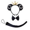 Frosch Kostüm Zubehör Frosch Ohren Haarreif Schwanz Krawatte für Halloween Cosplay Party Verkleiden Tierkostüme