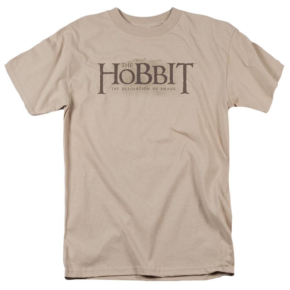 The Hobbit Textured Logo T Shirt Mens Licensed Fantasy Movie Tee Bilbo Sand M