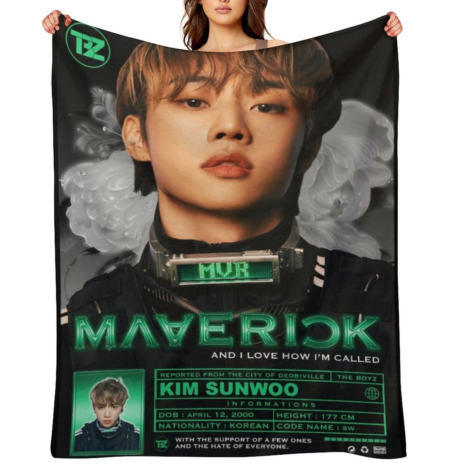 Sunwoo Maverick ! [The Boyz] Throw Blanket Thermal Blankets For Baby Furrys warm winter Blankets 30x40in