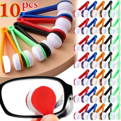 10PCS Portable Multifunctional Glasses Cleaning Rub Eyeglass Sunglasses Spectacles Microfiber Cleaning Brushes Wiping Tools