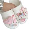 Pink Grid, Heart-shaped Hole Shoe Buckle, Cartoon, DIY Accessory, Cute Bow, Detachable Shoe Flower, Decorative Accessories