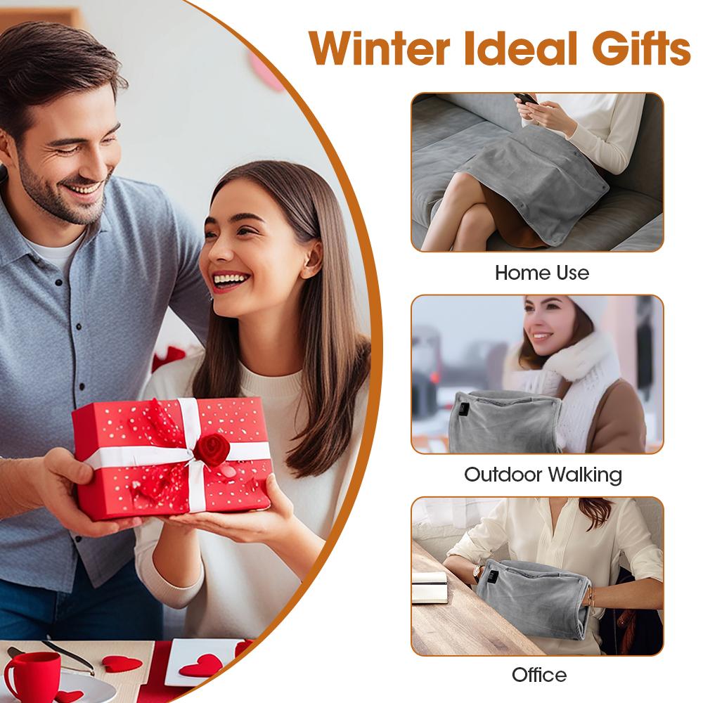 Portable Graphene Hand Warmer Pouch 3 Heating Levels Winter Heated Warm Bag Warm Hand Pocket for Camping Hiking & Xmas Gifts