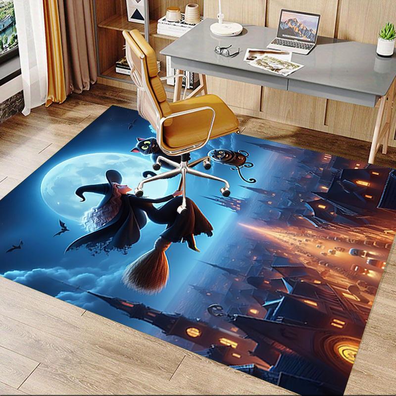 1PC Witchcraft Halloween Extra Large Non Slip Floor Carpet, Office, Family, Bedroom, Studio Large Area Rug Indoor Rugs