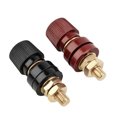 1 Schwarz + 1 Rot Power-Anschlussklemme 8mm Reinkupfer Polklemme - Flexibel