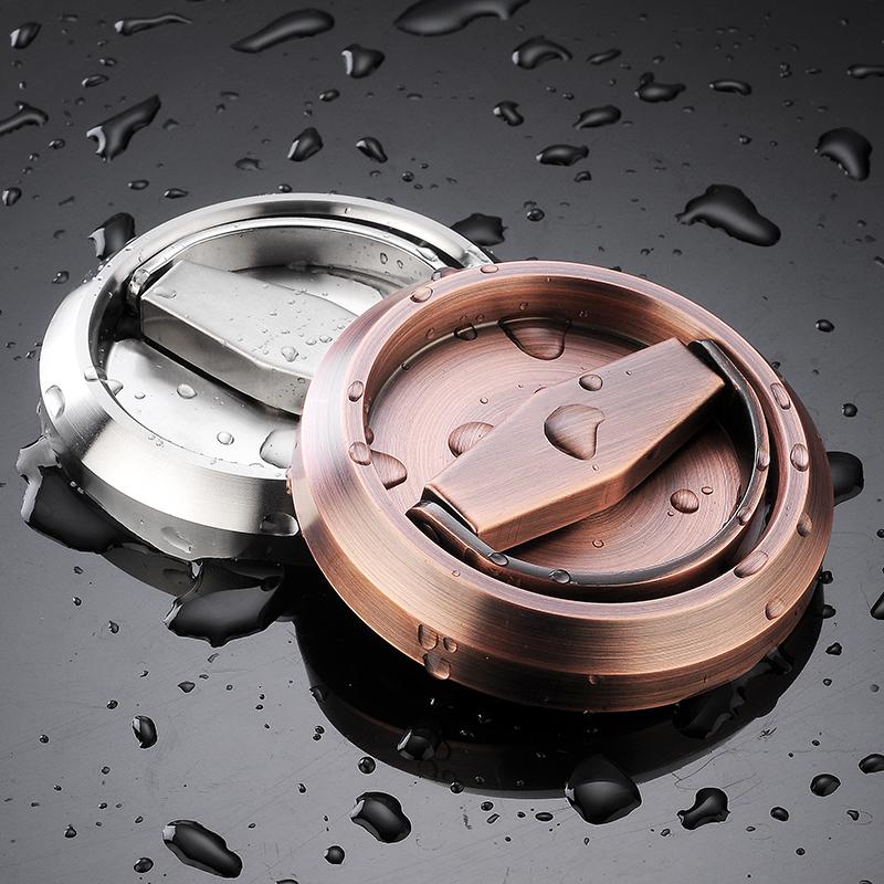 Hidden Door Handle Lock Invisible Recessed Single Side Pull Ring Stainless Steel Door Lock