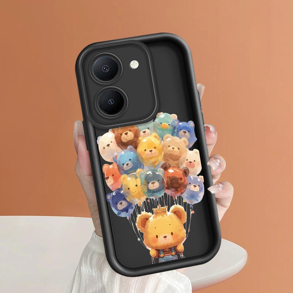Soft Silicone Square Ladders Cartoon Pattern Full Cover Camera Protection Shockproof Case for iPhone Infinix Tecno Vivo
