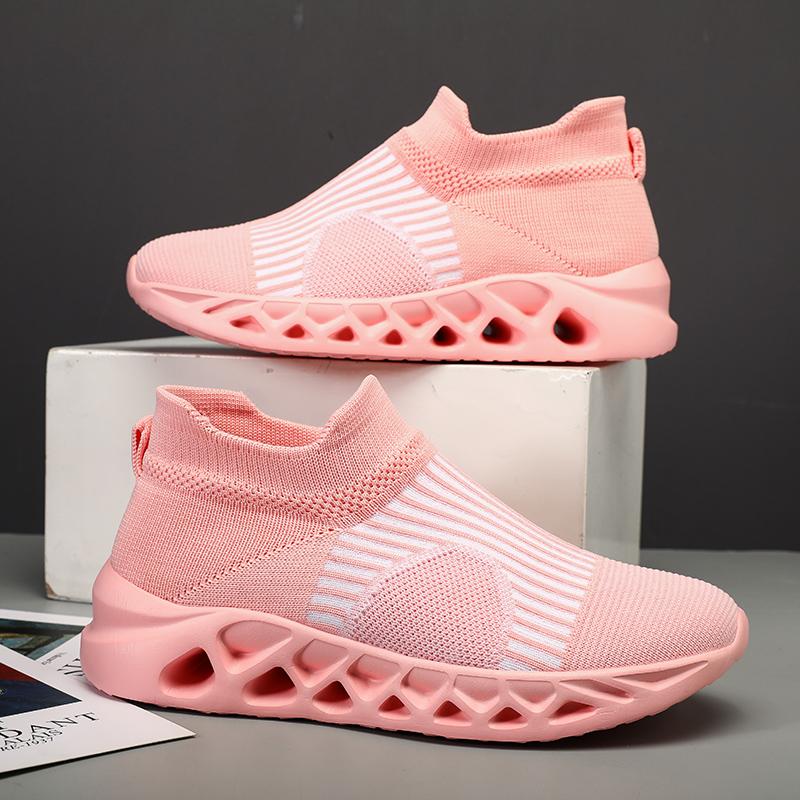 2025 Fashion Yellow Running Shoes for Men Socks Sports Shoes Plus Size 48 Breathable Women Slip-on Sneakers Sock Trainers Men