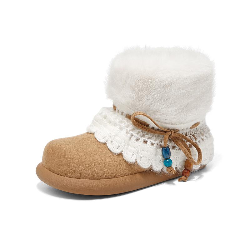 Augustine Fleece Thickened Snow Boots Women's 2025 New Winter One-pedal Fluffy Cotton Shoes Fashion Short Boots