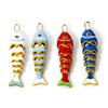 3D Plated Enamel Fish Charms Carp Drip Oil  Fish Bag Pendant Movable Mini Metal Fish  Key Ring