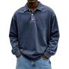 Men's Casual Versatile Long Sleeve Button Lapel Polo Shirt, Daily Business Commute Top