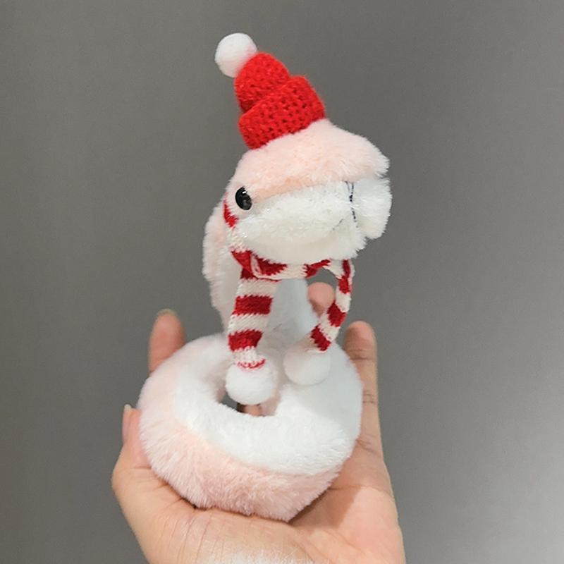 Cute Creative Snake Plush Toy Cartoon Small Pink Snake Soft Stuffed Doll Wristband Room Ornament  Year Mascot Decoration Gift